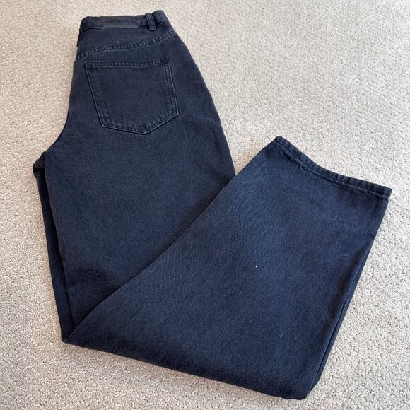 Glassons Jeans Asymmetrical Crossover Waist Straight Black Distressed Goth Sz 10 - Picture 5 of 16